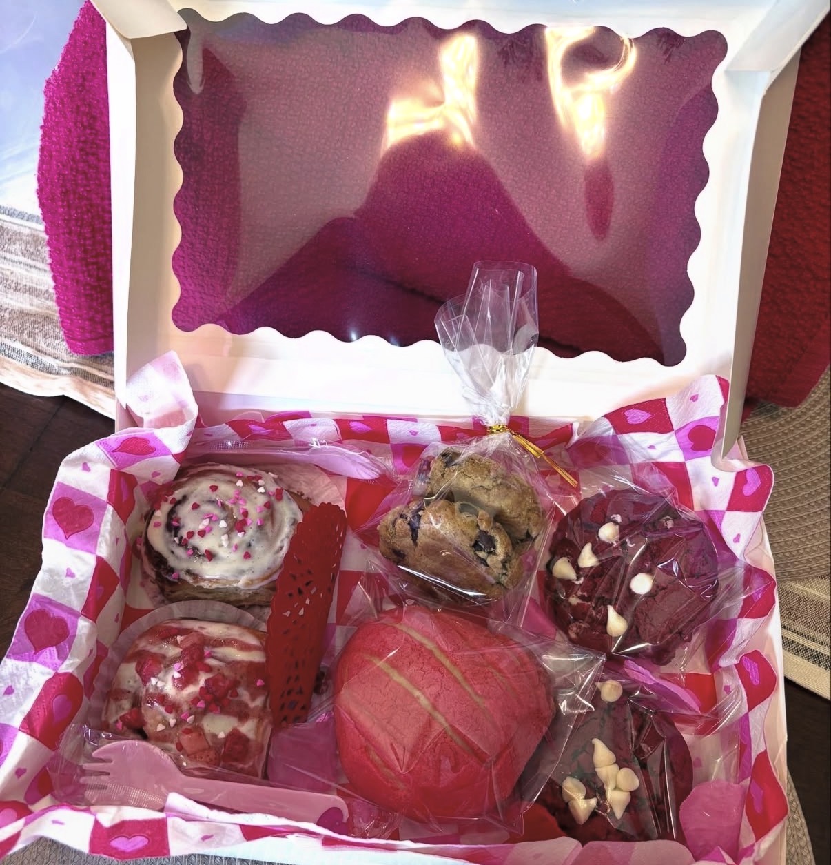 Assortment box of pastries and treats