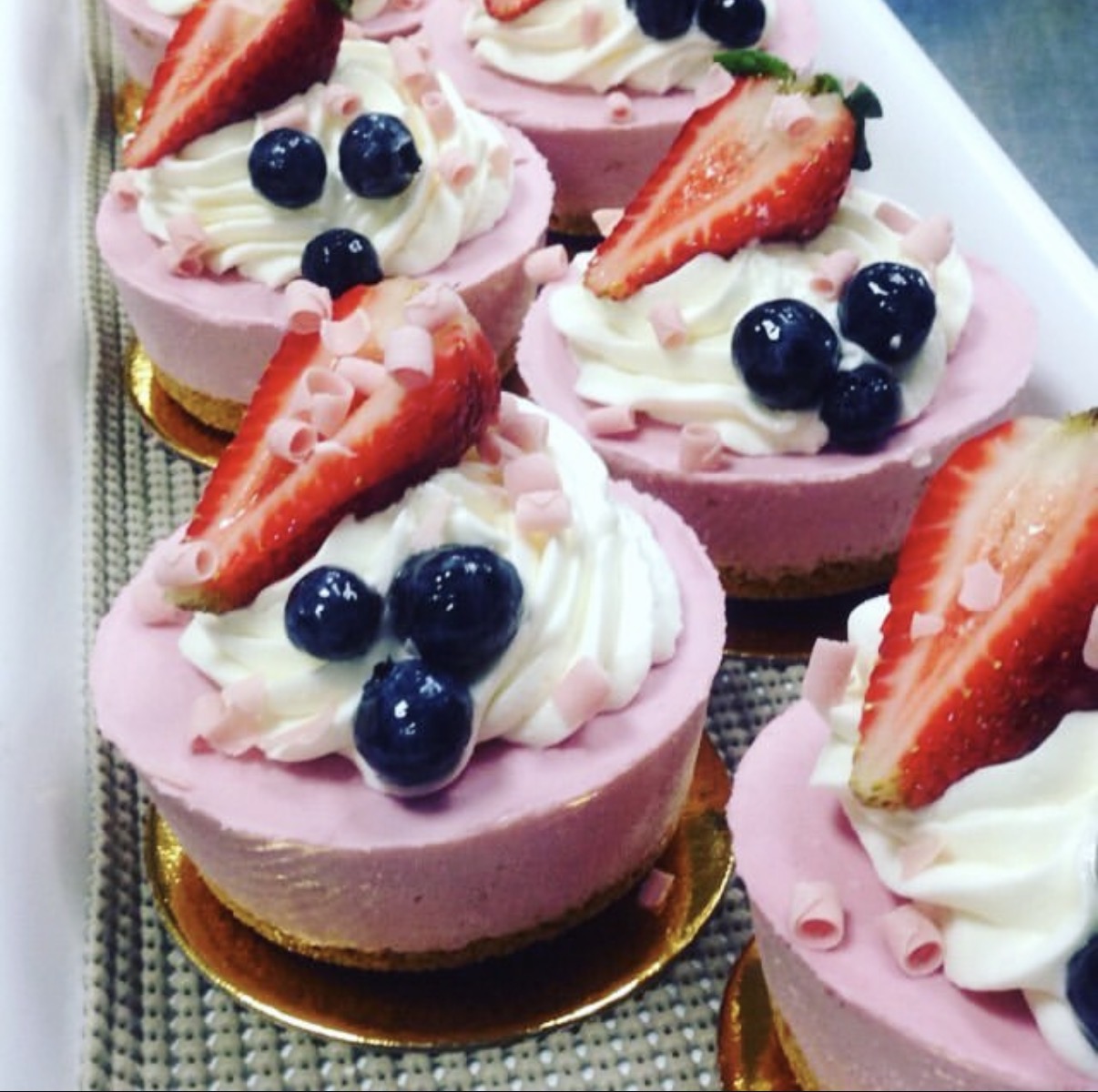Fresh strawberry tarts with glossy glaze