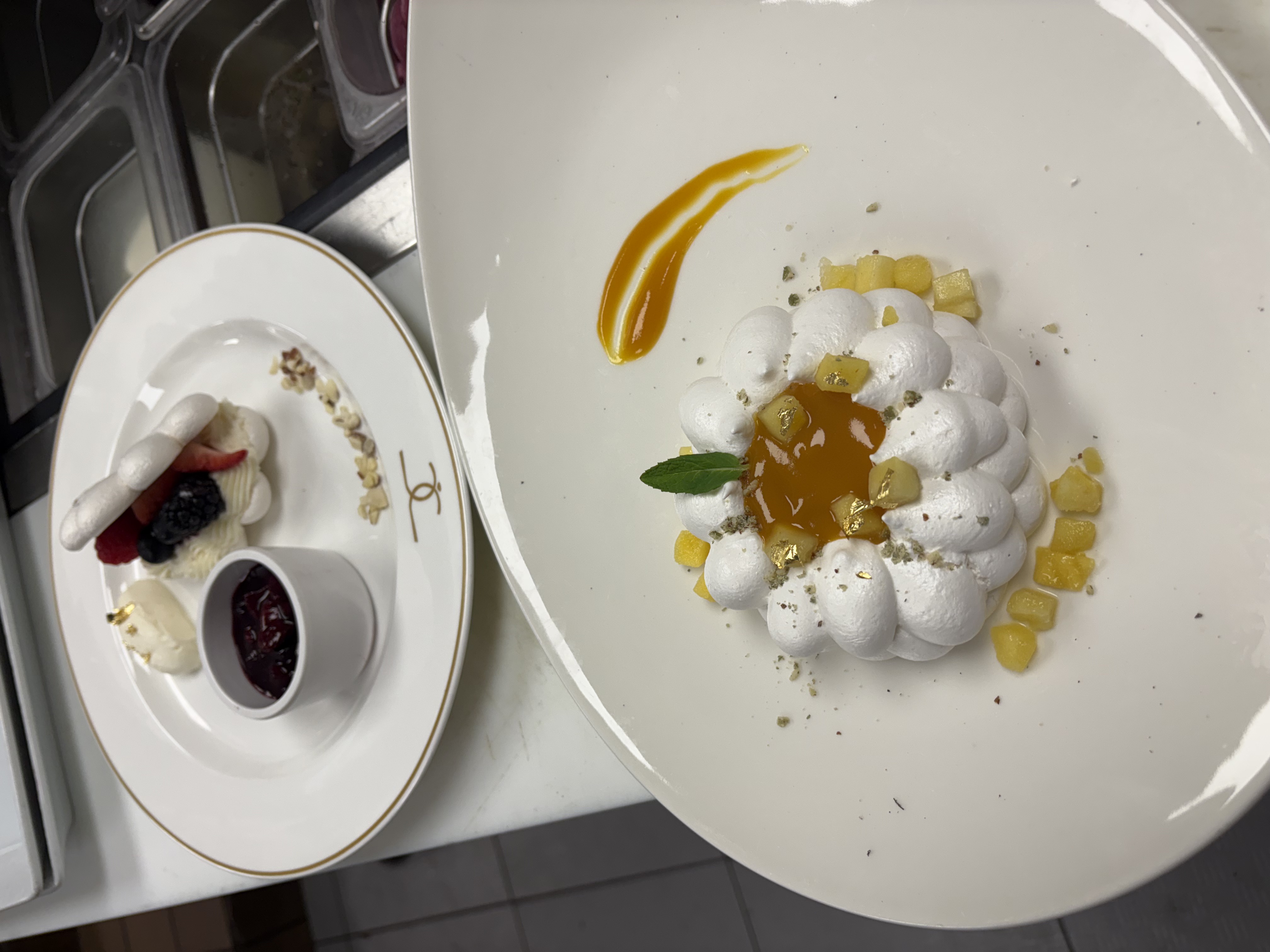 White chocolate plated tart